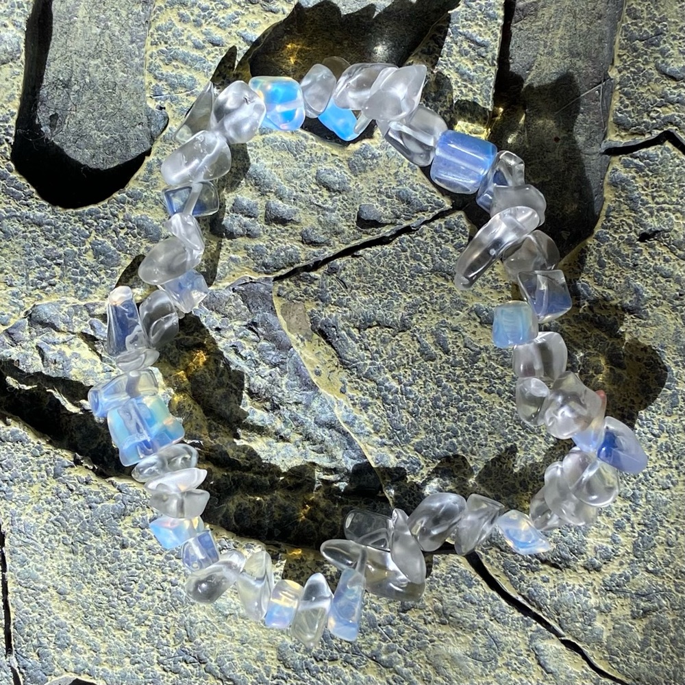 Handmade Semi-Precious Moonstone stretch bracelets. Size 4 diameter. NWOT.